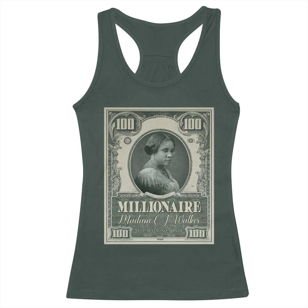 Madam C.J. Walker Racerback Tank Top Millionaire Black Women Pride TS09 Dark Forest Green Print Your Wear