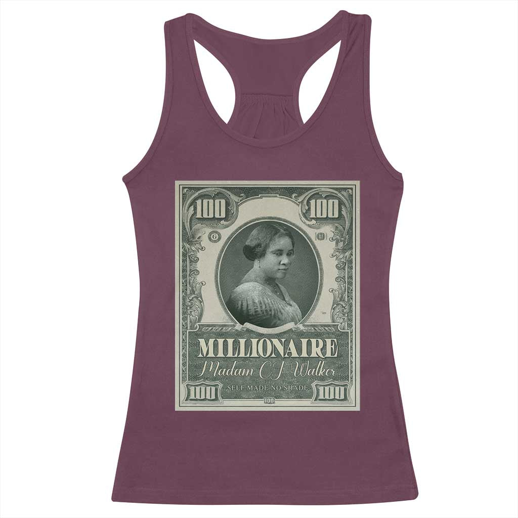 Madam C.J. Walker Racerback Tank Top Millionaire Black Women Pride TS09 Maroon Print Your Wear
