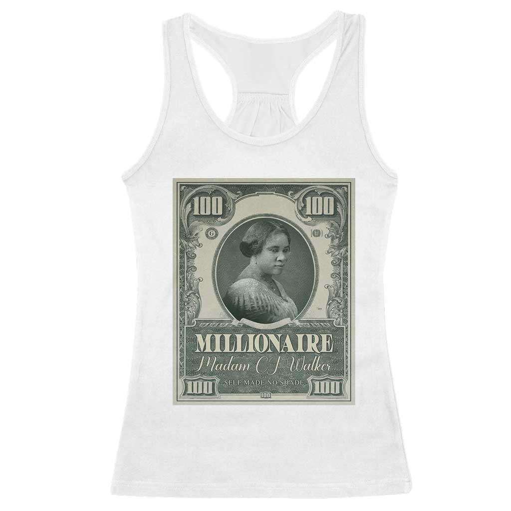 Madam C.J. Walker Racerback Tank Top Millionaire Black Women Pride TS09 White Print Your Wear