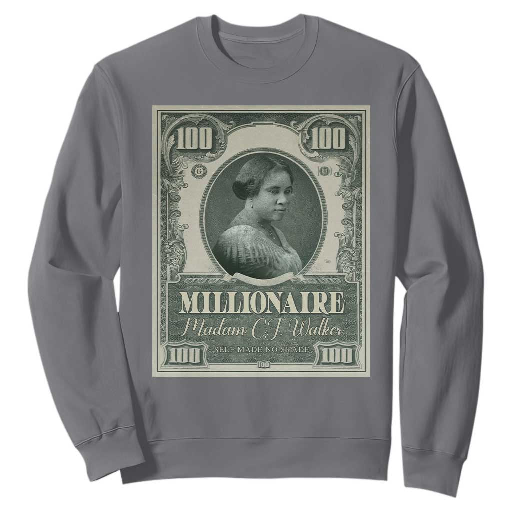 Madam C.J. Walker Sweatshirt Millionaire Black Women Pride TS09 Charcoal Print Your Wear