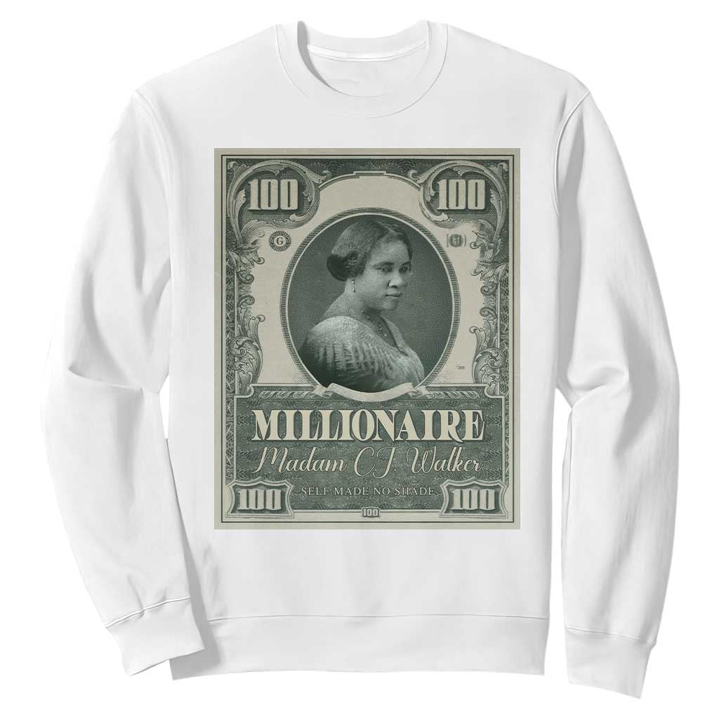 Madam C.J. Walker Sweatshirt Millionaire Black Women Pride TS09 White Print Your Wear