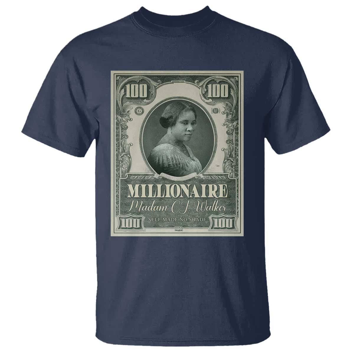 Madam C.J. Walker T Shirt Millionaire Black Women Pride TS09 Navy Print Your Wear