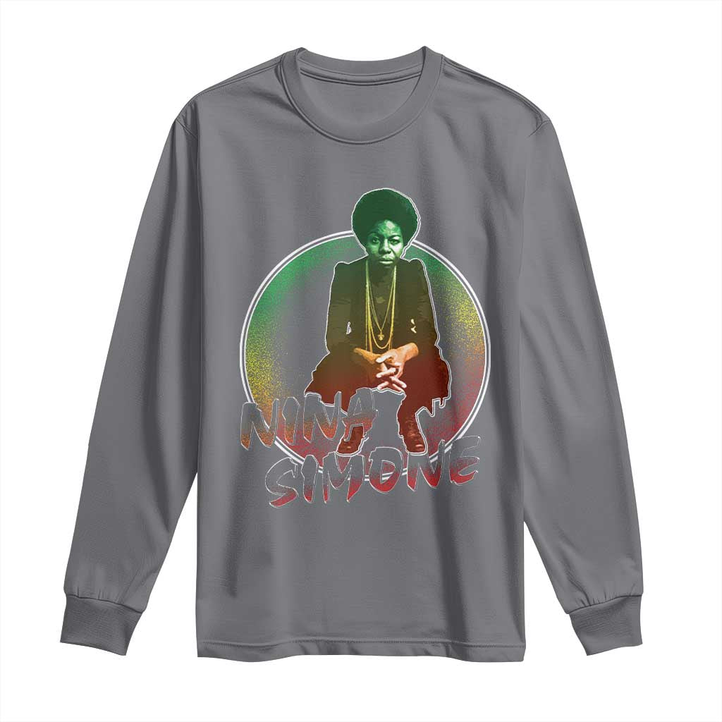 Nina Simone Long Sleeve Shirt Black Women History Pride TS09 Charcoal Print Your Wear