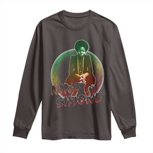 Nina Simone Long Sleeve Shirt Black Women History Pride TS09 Dark Chocolate Print Your Wear