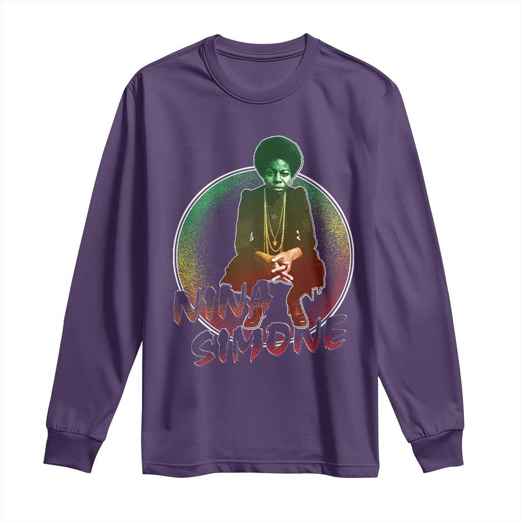 Nina Simone Long Sleeve Shirt Black Women History Pride TS09 Purple Print Your Wear