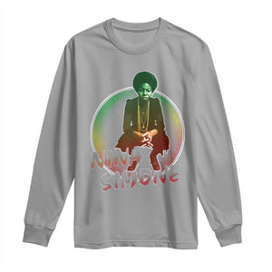 Nina Simone Long Sleeve Shirt Black Women History Pride TS09 Sport Gray Print Your Wear