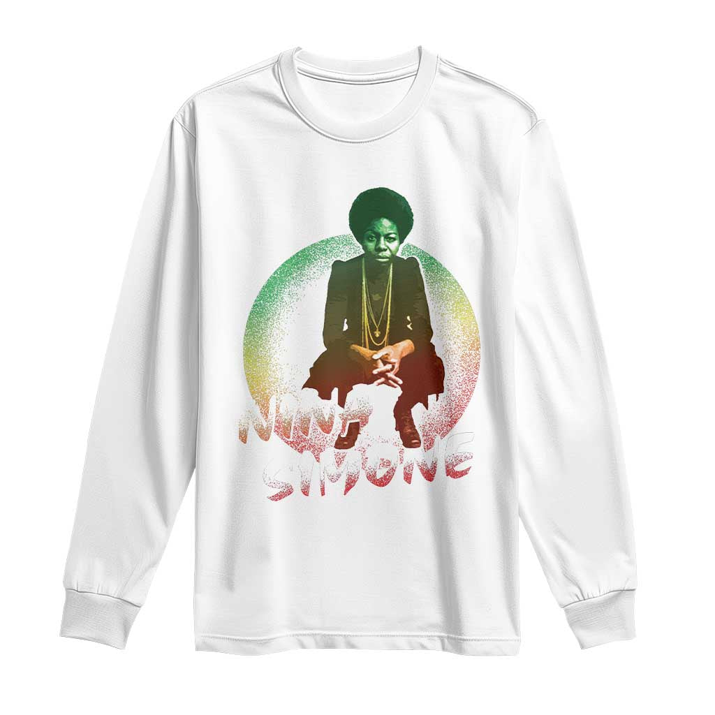 Nina Simone Long Sleeve Shirt Black Women History Pride TS09 White Print Your Wear