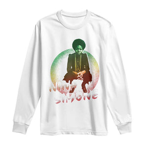 Nina Simone Long Sleeve Shirt Black Women History Pride TS09 White Print Your Wear