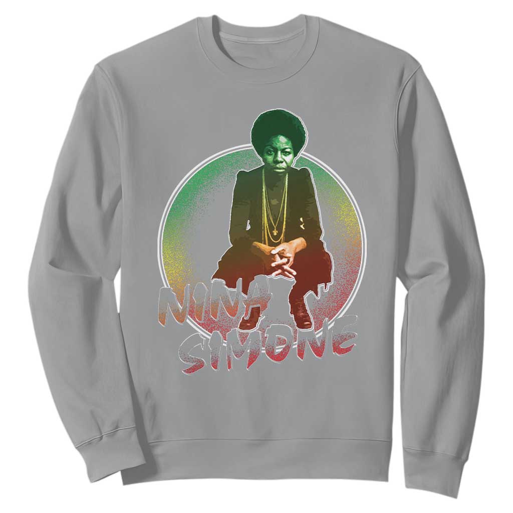 Nina Simone Sweatshirt Black Women History Pride TS09 Sport Gray Print Your Wear