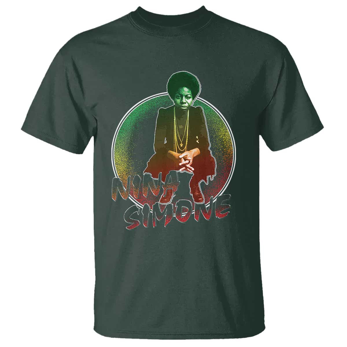 Nina Simone T Shirt Black Women History Pride TS09 Dark Forest Green Print Your Wear