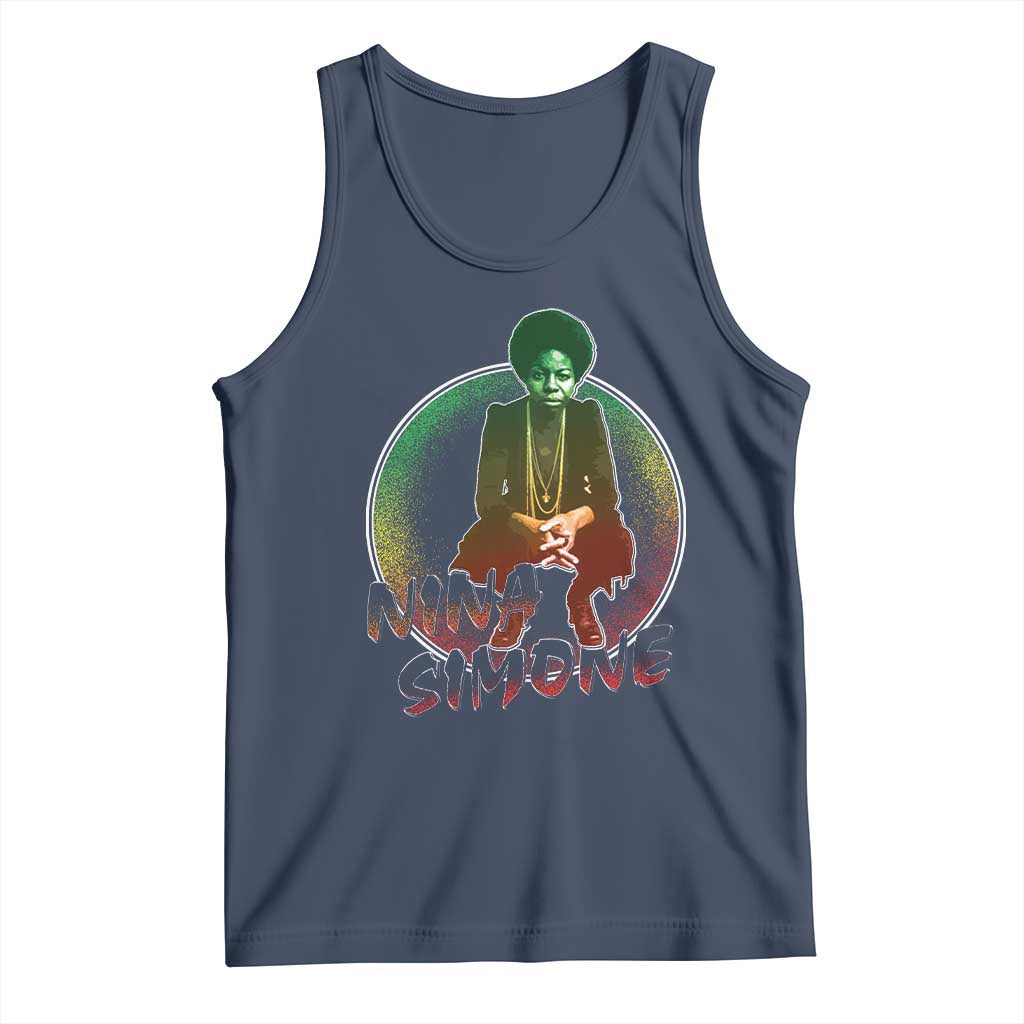 Nina Simone Tank Top Black Women History Pride TS09 Navy Print Your Wear