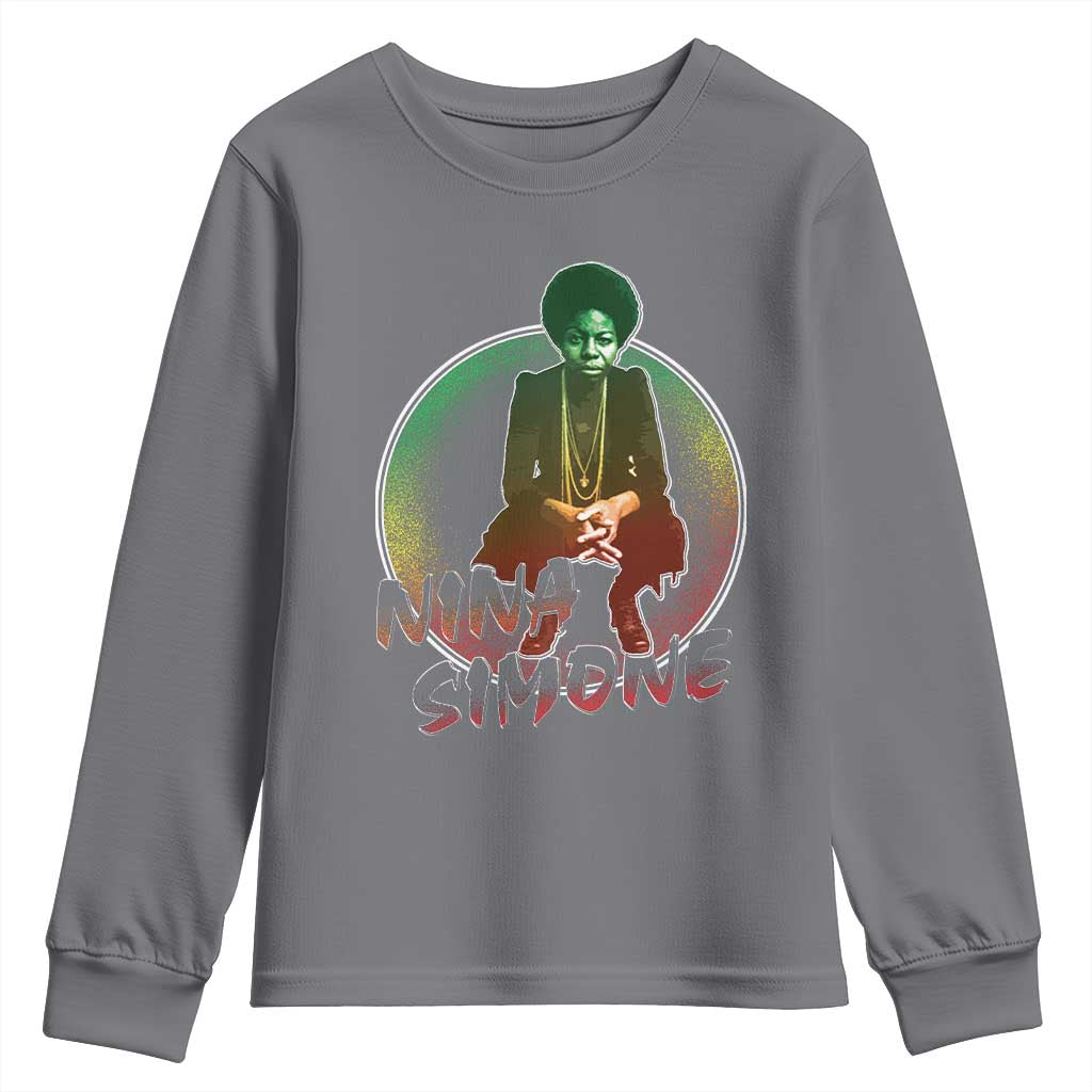 Nina Simone Youth Sweatshirt Black Women History Pride TS09 Charcoal Print Your Wear