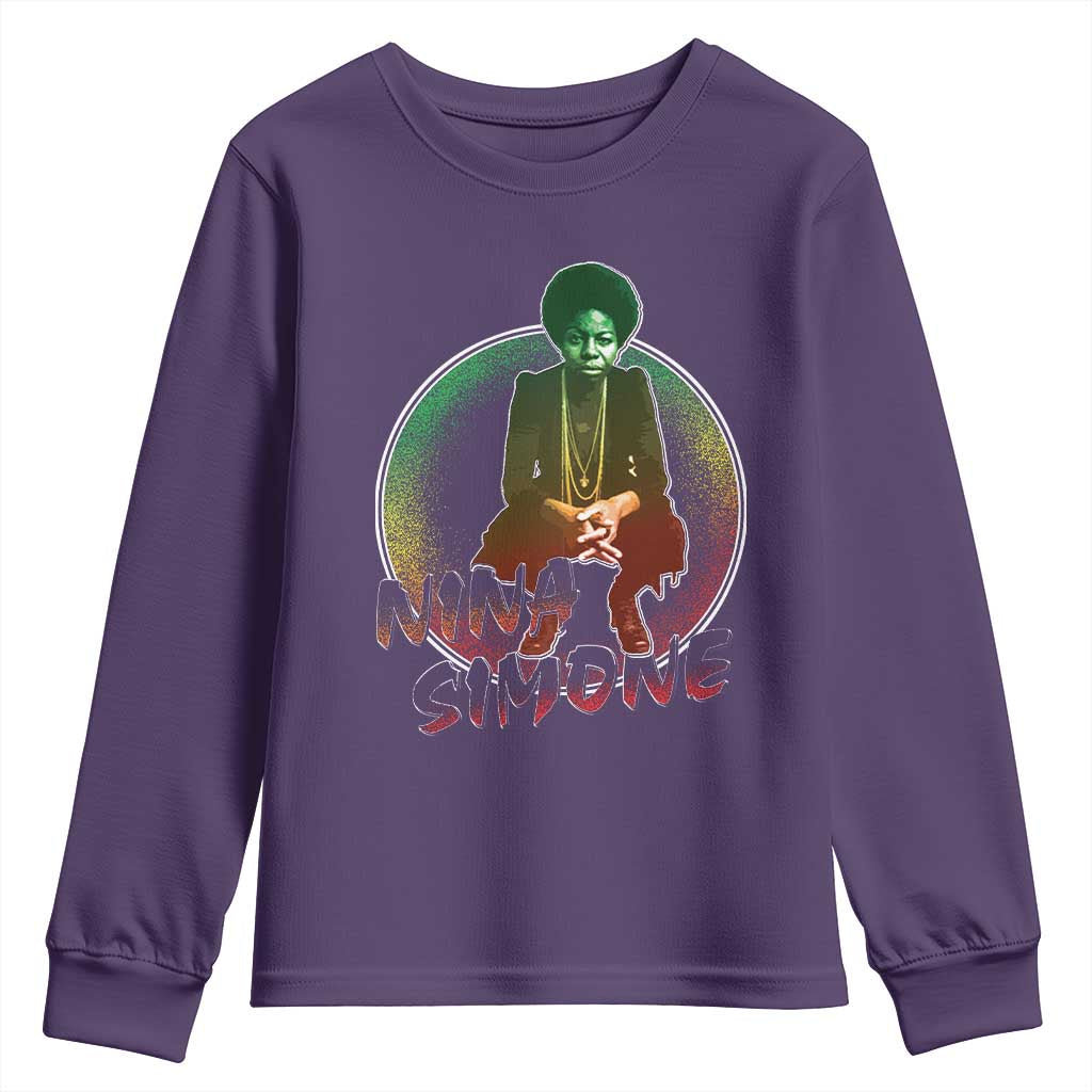 Nina Simone Youth Sweatshirt Black Women History Pride TS09 Purple Print Your Wear