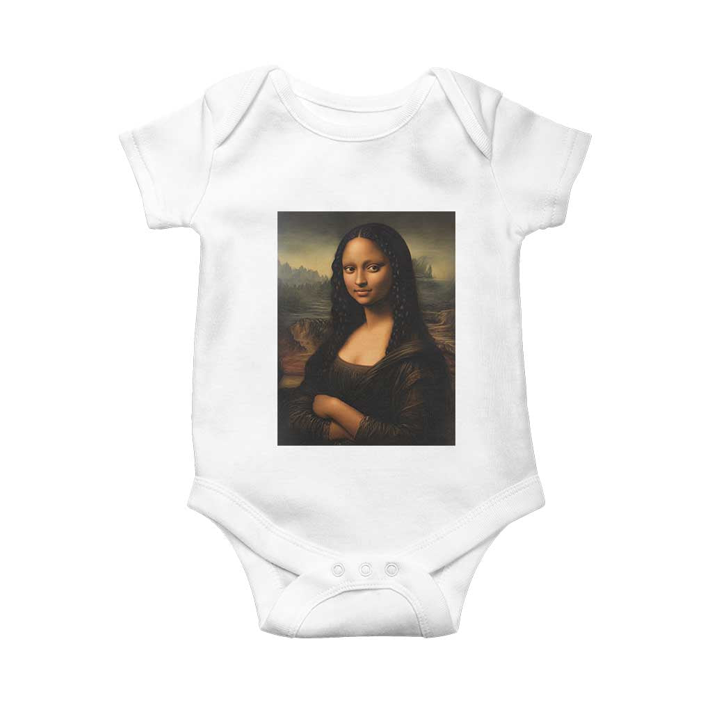 Black Mona Lisa Baby Onesie Melanin Pretty Aesthetic Black History TS09 White Print Your Wear