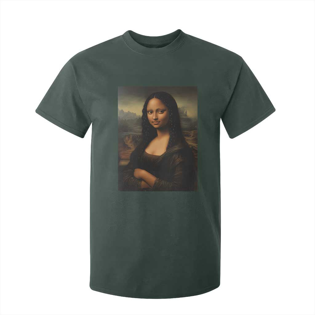 Black Mona Lisa T Shirt For Kid Melanin Pretty Aesthetic Black History TS09 Dark Forest Green Print Your Wear
