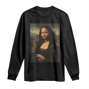 Black Mona Lisa Long Sleeve Shirt Melanin Pretty Aesthetic Black History TS09 Black Print Your Wear