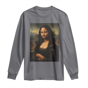 Black Mona Lisa Long Sleeve Shirt Melanin Pretty Aesthetic Black History TS09 Charcoal Print Your Wear