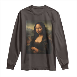 Black Mona Lisa Long Sleeve Shirt Melanin Pretty Aesthetic Black History TS09 Dark Chocolate Print Your Wear