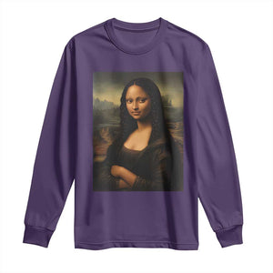 Black Mona Lisa Long Sleeve Shirt Melanin Pretty Aesthetic Black History TS09 Purple Print Your Wear