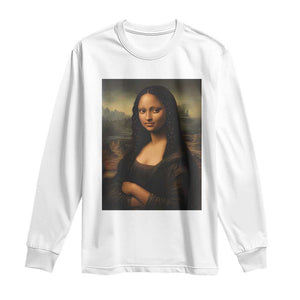 Black Mona Lisa Long Sleeve Shirt Melanin Pretty Aesthetic Black History TS09 White Print Your Wear