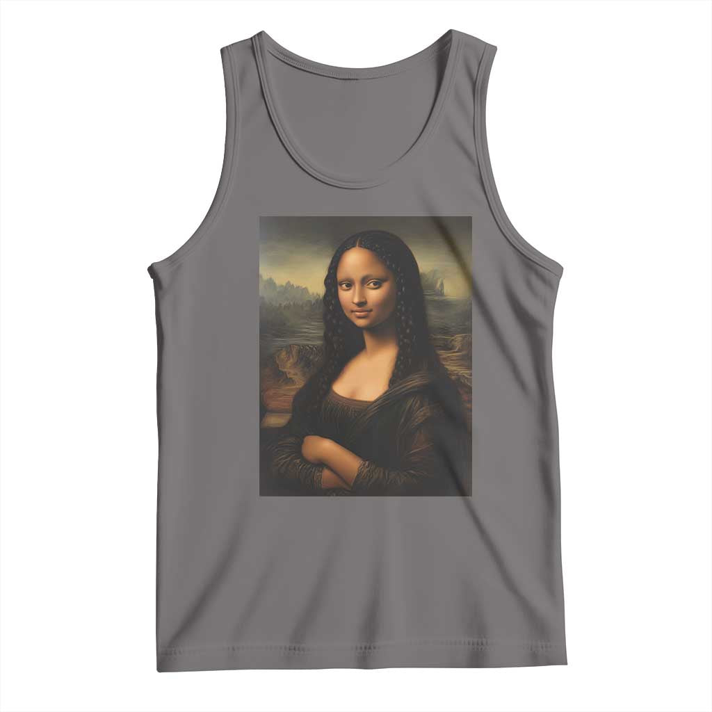 Black Mona Lisa Tank Top Melanin Pretty Aesthetic Black History TS09 Deep Heather Print Your Wear