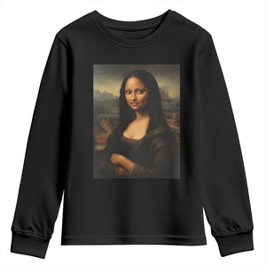 Black Mona Lisa Youth Sweatshirt Melanin Pretty Aesthetic Black History TS09 Black Print Your Wear