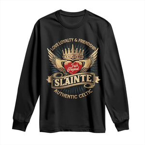 Celtic Claddagh Long Sleeve Shirt Love Loyalty Friendship Slainte TS09 Black Print Your Wear