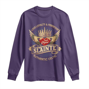 Celtic Claddagh Long Sleeve Shirt Love Loyalty Friendship Slainte TS09 Purple Print Your Wear