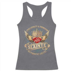 Celtic Claddagh Racerback Tank Top Love Loyalty Friendship Slainte TS09 Charcoal Print Your Wear