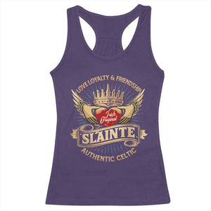 Celtic Claddagh Racerback Tank Top Love Loyalty Friendship Slainte TS09 Purple Print Your Wear