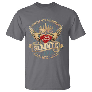 Celtic Claddagh T Shirt Love Loyalty Friendship Slainte TS09 Charcoal Print Your Wear