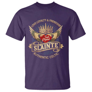 Celtic Claddagh T Shirt Love Loyalty Friendship Slainte TS09 Purple Print Your Wear