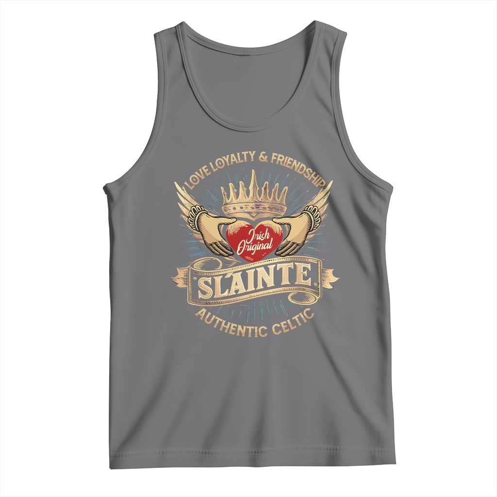Celtic Claddagh Tank Top Love Loyalty Friendship Slainte TS09 Black Heather Print Your Wear