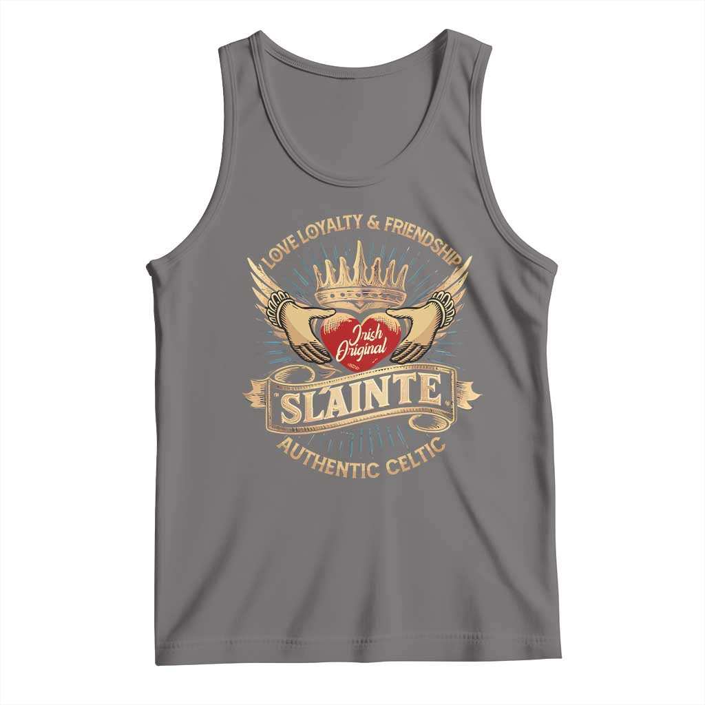 Celtic Claddagh Tank Top Love Loyalty Friendship Slainte TS09 Deep Heather Print Your Wear