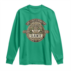 Celtic Claddagh Long Sleeve Shirt Slainte Love Loyalty Friendship Vintage TS09 Irish Green Print Your Wear