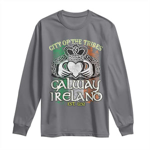 Galway Ireland Long Sleeve Shirt City Of The Tribes Est 1232 TS09 Charcoal Print Your Wear