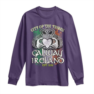 Galway Ireland Long Sleeve Shirt City Of The Tribes Est 1232 TS09 Purple Print Your Wear