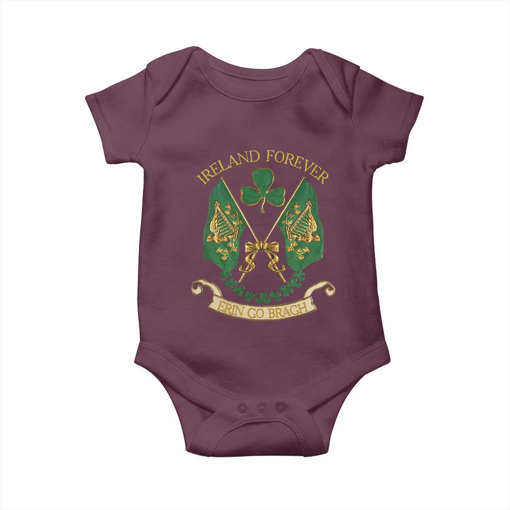 Irish Pride Baby Onesie Eirinn Go Brach Ireland Forever TS09 Maroon Print Your Wear