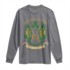 Irish Pride Long Sleeve Shirt Eirinn Go Brach Ireland Forever TS09 Charcoal Print Your Wear