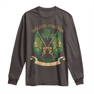 Irish Pride Long Sleeve Shirt Eirinn Go Brach Ireland Forever TS09 Dark Chocolate Print Your Wear