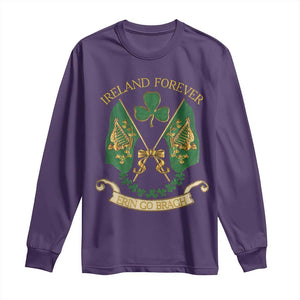 Irish Pride Long Sleeve Shirt Eirinn Go Brach Ireland Forever TS09 Purple Print Your Wear