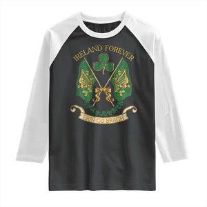 Irish Pride Raglan Shirt Eirinn Go Brach Ireland Forever TS09 Black White Print Your Wear