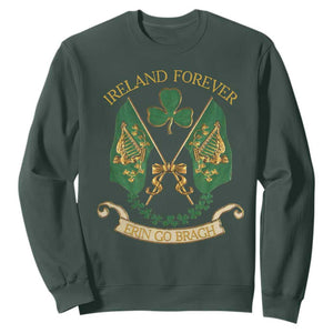 Irish Pride Sweatshirt Eirinn Go Brach Ireland Forever TS09 Dark Forest Green Print Your Wear