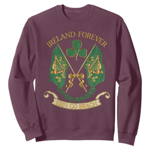 Irish Pride Sweatshirt Eirinn Go Brach Ireland Forever TS09 Maroon Print Your Wear