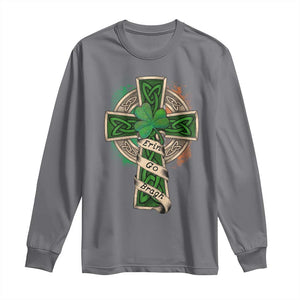 Irish Pride Long Sleeve Shirt Eirinn Go Brach Ireland For Ever TS09 Charcoal Print Your Wear