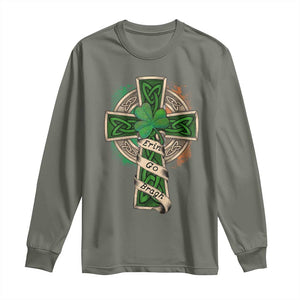 Irish Pride Long Sleeve Shirt Eirinn Go Brach Ireland For Ever TS09 Military Green Print Your Wear