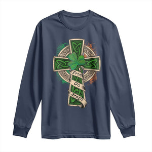 Irish Pride Long Sleeve Shirt Eirinn Go Brach Ireland For Ever TS09 Navy Print Your Wear