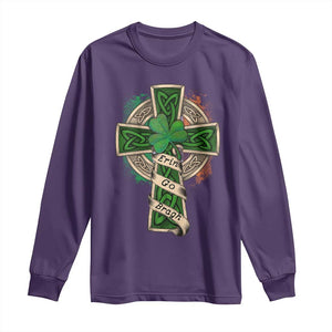 Irish Pride Long Sleeve Shirt Eirinn Go Brach Ireland For Ever TS09 Purple Print Your Wear