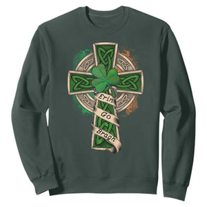 Irish Pride Sweatshirt Eirinn Go Brach Ireland For Ever TS09 Dark Forest Green Print Your Wear