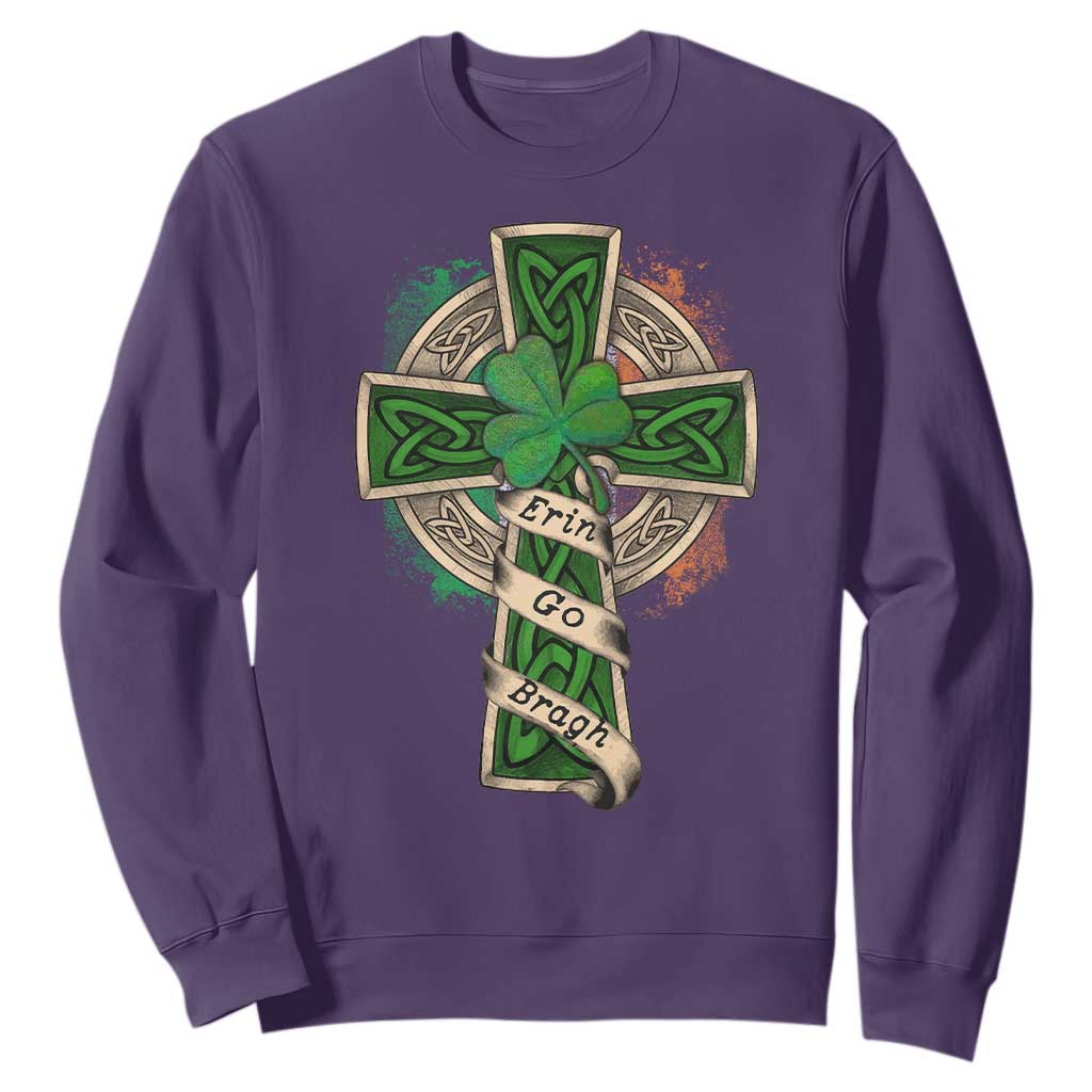 Irish Pride Sweatshirt Eirinn Go Brach Ireland For Ever TS09 Purple Print Your Wear